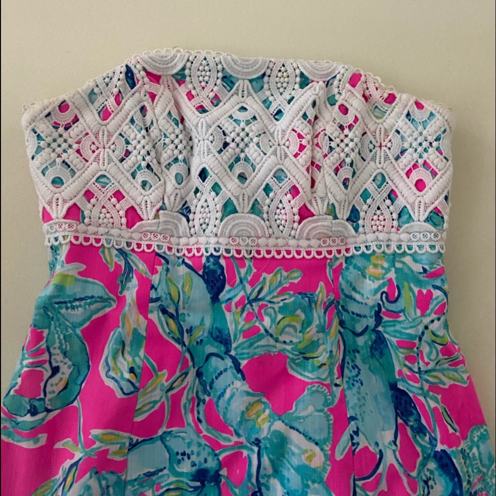 Lilly Pullitzer Lobster Strapless Dress